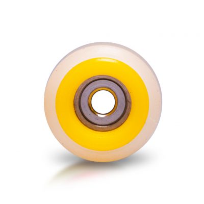 Rodas Dual-Durometer Pro Inove - Branco/Amarelo