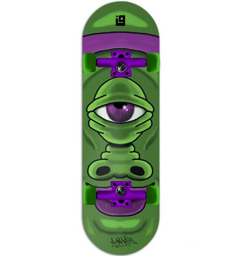 Foto: Fingerboard Completo Inove - Collab Whograff Green Monster