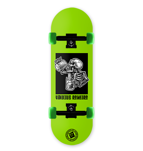 Fingerboard Completo Premium Inove - Collab Vinicius Romeiro N2 Skull Drinking