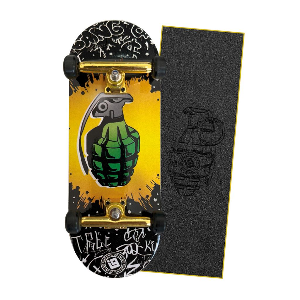 Foto: Fingerboard Completo Inove Premium - Black and Yellow Grenade